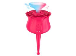 Rose Toys Zuigende vibrator voor vrouwen met intense zuigkracht 2 in 1 Vaginale Clitoris Stimulatie Erotische Tepel Vrouwelijke sexy Toys8511720