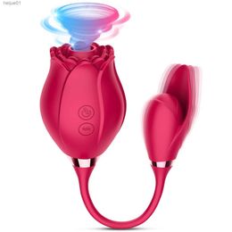 Rose Vibrator Klitoris Saugen Vibrator Rose Spielzeug mit vibrierendem Ei Saug Vaginal Anal Stimulator Erwachsene Sex Spielzeug für Frauen L230518