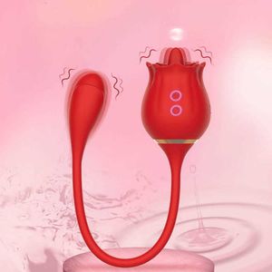 Rose vibrateur femme avec oeuf vibrant femme g-spot masseur mamelon clito Stimulation langue léchage vibrateurs pour les femmes