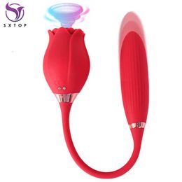 Rose vibrateur forme impulsion télescope poussée vaginale aspiration léchage érotique mamelon ventouse orale succion Clitoris Stimulation 18