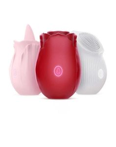 Rose Vibrators Clitoris Zuigen Vibrator Massager Kogels Intense Zuigkracht Tong Likken Clit Stimulator Tepel Stimulators Seksspeeltjes Fo3745152