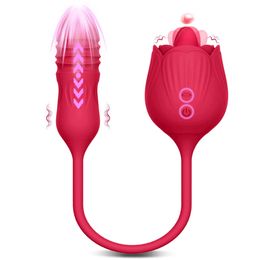 Rosedildo Brusting Vibrator femelle stimulatrice clitoris licking love œuf étirement des adultes marchandises sexy rosetoy pour les femmes 240403