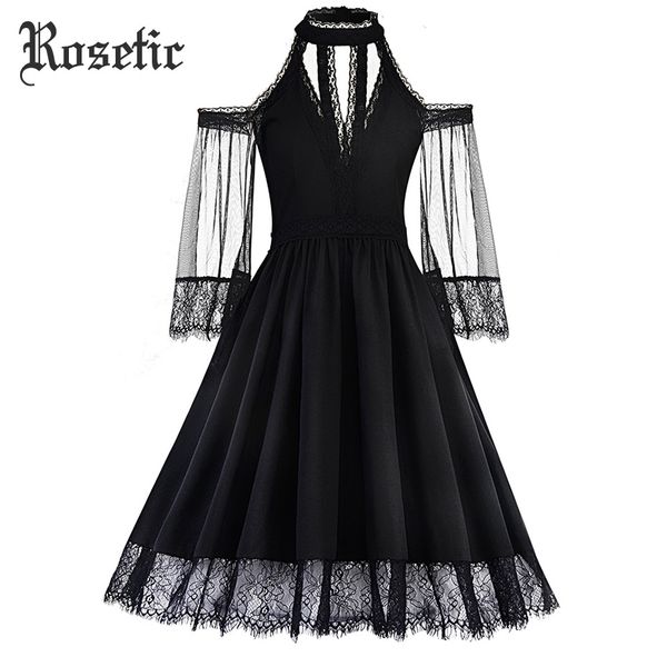 Robes de soirée Rosetic gothique robe patineuse dentelle maille fille été voyage mode mince sexy Morte Maiden méchant cercueil Cutie