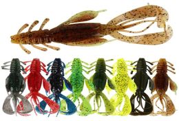 Rosewood 10pcs Fishing Crawfish Lure silicona suave cebo artificial cangrejo de cangrejo 4in 037oz Cambio de natación para carpas de agua dulce SA6322643