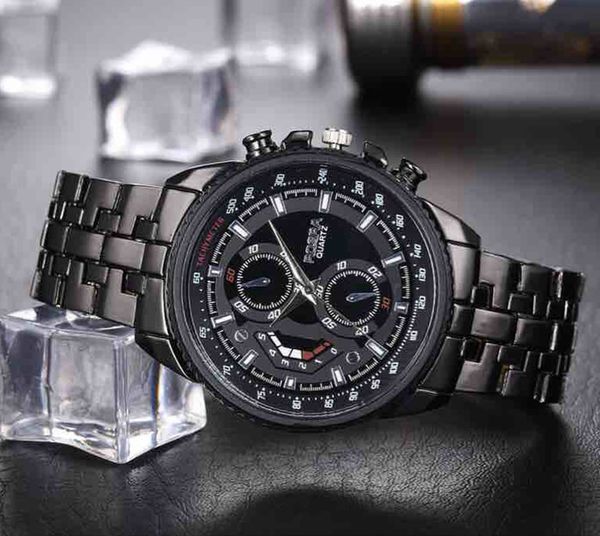 Relojes Rosra para hombre, relojes deportivos para hombre, reloj de pulsera de cuarzo con banda de acero negro, reloj masculino montres homme horloge mannen