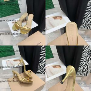 Rossi Gianvito Puffy Slide Gededed lederen muildieren kalf leer Bijoux 85 mm dames designer sandalen originele editie