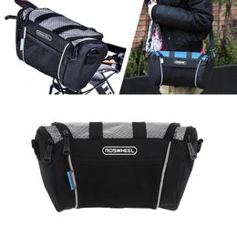 Roswheel 5l Road Mountain Bike Standbar Bag fiets voorbuis Pocket schoudertas pakket buiten sport fietsen wandelzak MX200712600