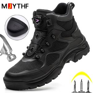 Botas de vestir de trabajo con hebilla giratoria, zapatillas de deporte para hombre, zapatos de seguridad indestructibles con punta de acero, protectores antigolpes y antipinchazos 231020 GAI 52