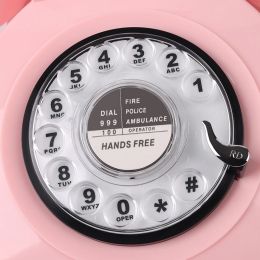 Téléphones à cadran rotatif Téléphone rétro des années 1980, ligne fixe rétro pour la maison / bureau européenne rose