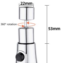 Rotary Robinet 3 modes de cuisine Robinet Remplacement de la tête 360 Rotation Évier de cuisine Tapée Spray Head Aerator Tap Adaptateur Accessoires