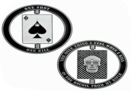 Colección giratoria de arte de monedas SWAT de la policía americana, bala Ace Of Spades, Calavera, One Shiot One Kill Challenge, regalo 8869584