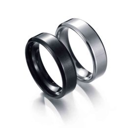 Rotatable Basic Ring voor Mannen Zwart Rvs Casual Mannelijke Anel Stijlvolle Punker Spinner Alliance Bruiloft Sieraden