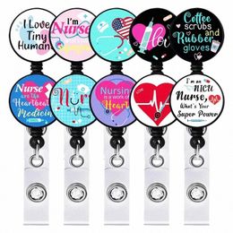 Rotation Clip Badge Reel for Doctors Nurses ID Nom Tag Tag Solder Retractable Heart Stethoscope Badge Reels I4YD # #