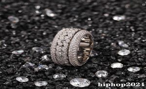 Bague en diamant rotatif mode Hip Hop bague bijoux hommes or argent anneaux glacés Rings243r4296801