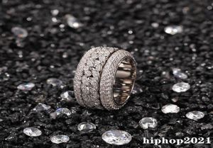 Rotation Diamond Ring Fashion Hip Hop Ring Jewelry Mens Gold Silver Rings Iced Out Anneaux252B3894115