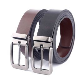 Boucle ardillon rotative en cuir MenNylons ceinture rotative de luxe ceintures réversibles pour hommes Jeans ceintures en peau de vache véritable