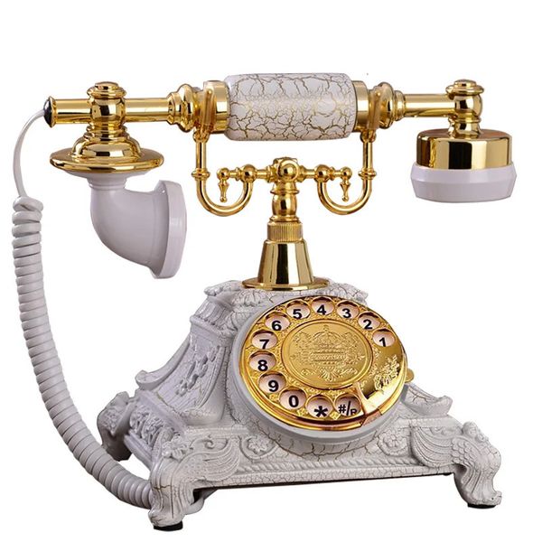 Rotation du téléphone fixe Vintage, cadran rotatif, téléphone fixe Antique pour le bureau et la maison, en résine, style européen, personnes âgées 240102