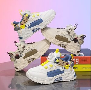 Roterende gesp ontwerp Kwaliteit Loopschoenen Kinderschoenen 2025 Lente Zomer Nieuwe Mesh Ademende Sport- en Casual Schoenen Schoen Batch Trainers Sneakers met doos