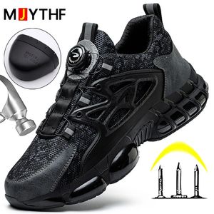 Roterende Knop Werk Sneakers Veiligheidsschoenen Heren Stalen Neus Beschermende Laarzen Onverwoestbaar PunctureProof 231225