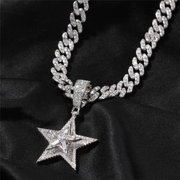 Collier pendentif étoile à cinq branches rotative collier lumineux
