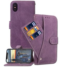 Roterende lederen behuizing portemonnee pouch met afneembare schuifkaart slot flip stand cover voor iphone x 8 plus 7 6s S8 S7 rand