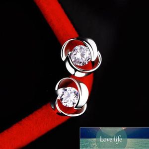 Boucles d'oreilles en rotation d'amour pour femmes aaa zircon boucles d'oreilles en argent bijoux plaquées oreilles brincos brinco oorbellen f72 prix expert en usine conception