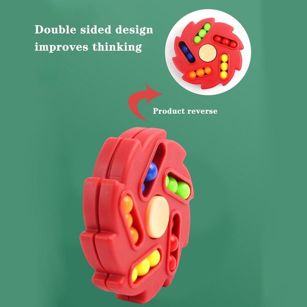 Juguetes de descompresión de frijoles mágicos giratorios Niños INTELIGENCIA Puzzle Fingertip Finger Ball Disk Cube Fidget Toy Stress Alivio 2023