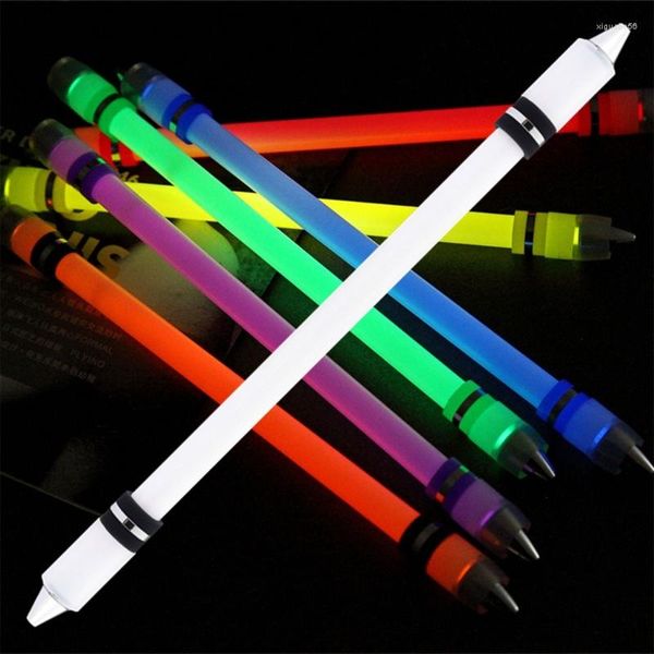 Stylo rotatif LED Rolling Finger Pens Illuminé Anti-Slip Décompression Flip Pour Office K1KF