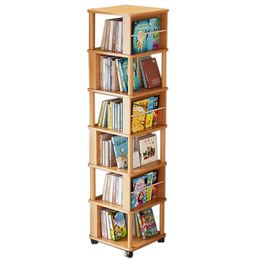 Roterende kamer boekenplanken vloer tot plafond 360 ﾰ Eenvoudige kinderopslag voor kinderen eenvoudige boekenkast plankrek bibliotheek meubels