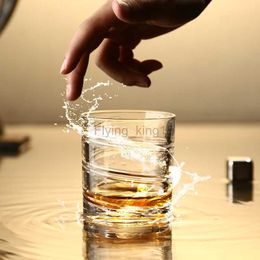 Roterende Whiskey Glas Ouderwetse Glas voor Drinken Bourbon Scotch Cocktails Whiskey Shake Cup Creatieve Persoonlijkheid Glas HKD230809
