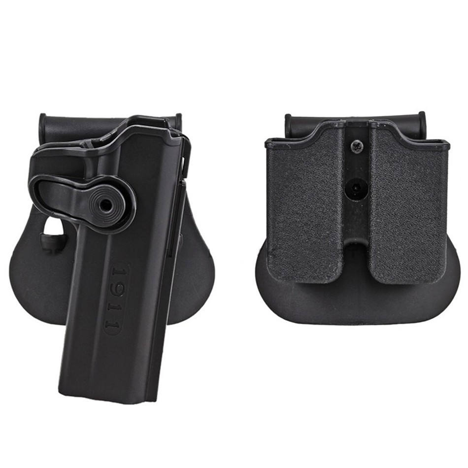 Rotation DEFENSE Polymer Retention Roto Holster and double magazine holster for 1911 Style