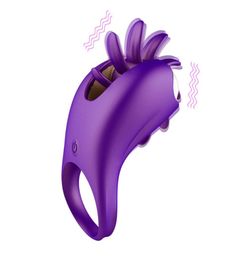 Rotation langue orale lécher pénis anneau vibrant gspot massage vagin clitoris stimule les jouets sexuels vibratrice pour les couples280t7845441