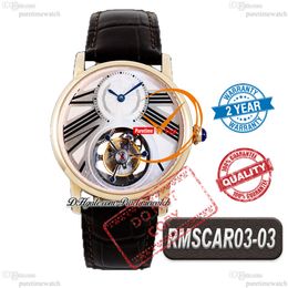 Rotonde Flying Tourbillon Mechanical Hand Winding Mens Watch Rmsf Rose Gold Silver Black Roman Dal