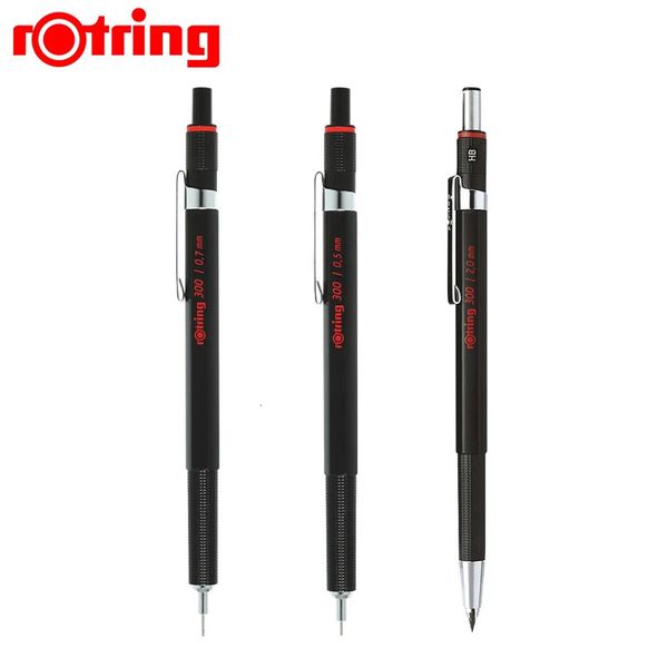 Rotring 300 Mécanique Crayon 0,5 mm 0,7 mm 2,0 mm Barrel noir en plastique Light-Weight avec stylo à poignée d'embrayage 240416