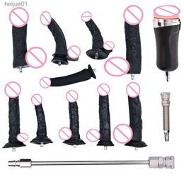 RUWE BEEST 11 Types Geruisloze Premium Sex Machine Attachment VAC-U-Lock Grote Zwarte Dildo Sex Love Machine voor Volwassen Sex Product L230518