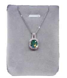 Round 2Ct Green Moisanite Pendant 925 STERLING Silver Charm Pendants Collier pour femmes Bijoux de Choker Farty4217168