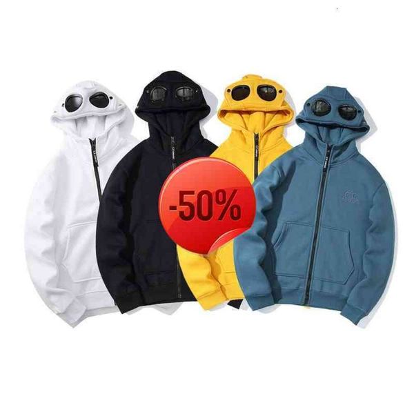 Ronda 30% de descuento ~ Chaqueta nueva de invierno para mujer, suéter con capucha y cremallera con lentes para parejas, chaquetas de moda italiana cphoodies