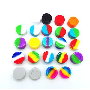 Rond 5ml Silicone Boîtes Jar Bouteilles Container Tub Jars Outil Oil Rigs Slicks Pour Fumer Accessoires Boîte De Stockage HH21-266