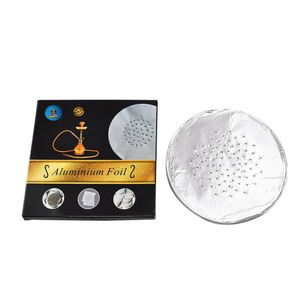 50pcs par boîte accessoires pour fumeurs rond en aluminium narguilé feuille papier diamètre 120MM épaisseur 0.03MM pour trous Shisha Chicha charbon de bois bol