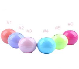 Round Ball 3D Lipstick Make -up Moisturerende lip Sphere Libalm P Pomade Lip Balm Fruit Vermeld Lip Care DHL 4680896