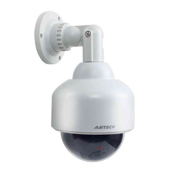 Boule ronde fausse caméra factice alimentée par batterie 360 degrés rotatif clignotant LED simulation surveillance CCTV moniteur de sécurité H1117
