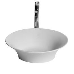 Badkamer Ronde Solid Surface Stone Counter Top Vessel Sink Modieuze Garderobe Vanity Wastafel RS3863-2