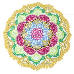 Ronde strandhanddoek hippie/Boho Mandala stranddeken/Indian gooien Boho ronde tafelkleed Mandala decor/yoga mat meditatie 58" 12 LL