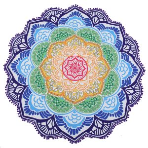 Ronde strandlaken hippie/Boho Mandala stranddeken/Indische gooien Boho ronde tafelkleed Mandala decor/yoga mat meditatie01