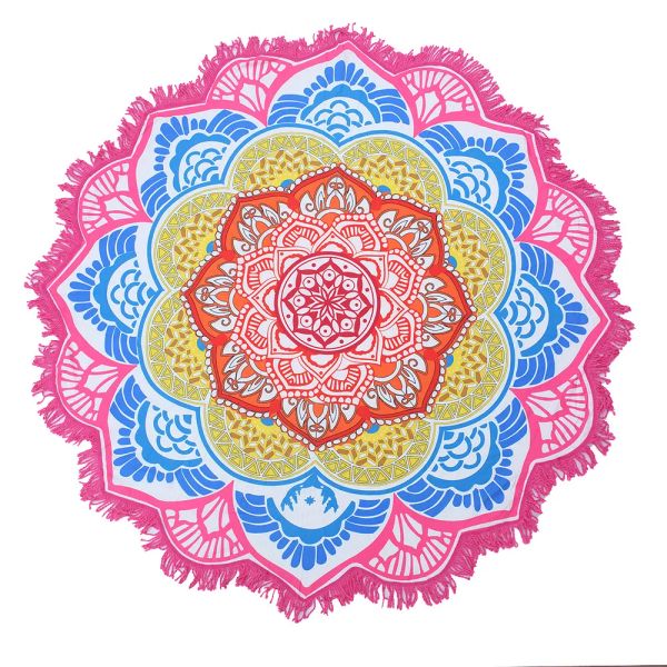 Serviette de plage ronde Hippie/Boho Mandala Couverture de plage /Jeté indien Bohème Nappe ronde Décor Mandala/Tapis de Yoga Méditation