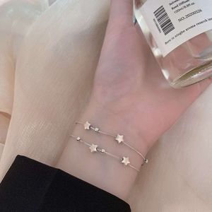 Bracelet étoile à perles rondes pour étudiantes, édition coréenne, Instagram minimaliste, design unique, à la mode et polyvalent, artisanat frais pour fille