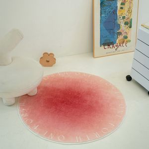 Ronde slaapkamer tapijt meisje slaapkamer ins gradiënt kleur vloermatten woonkamer slaapkamer antislip vloermatten schattige kamer decor kids tapijt