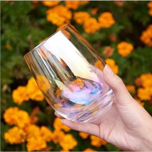 Ronde Belly Cup Rainbow Glass Tumblers Zeven Kleurrijke Water Cups Fairy Crystal Ion Plating Mok