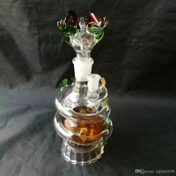 Bouteille de tabac à priser de dragon à ventre rond, bongs en verre en gros, conduites d'eau en verre de brûleur à mazout, accessoires de tuyaux de fumée