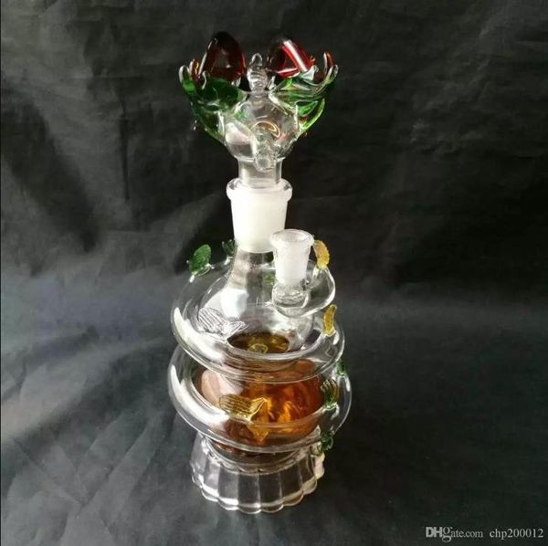 Bouteille de tabac à priser dragon ventre rond ﾠ, accessoires de bongs en verre en gros, pipe à eau en verre, livraison gratuite